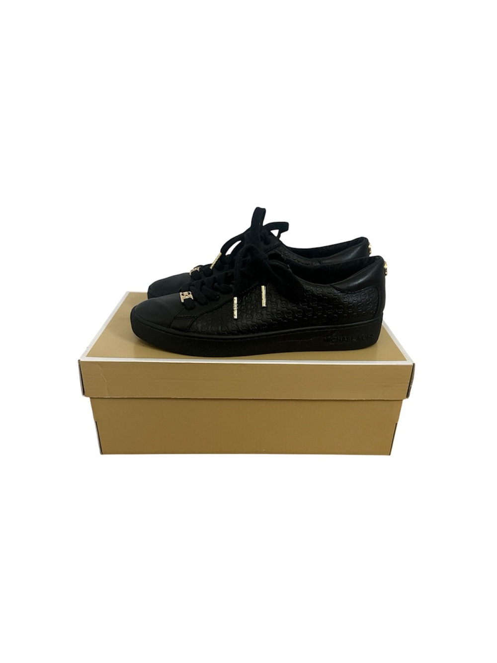 Michael Kors Leather Sneakers | Women’s Size 7.5 | Black Embossed Breck